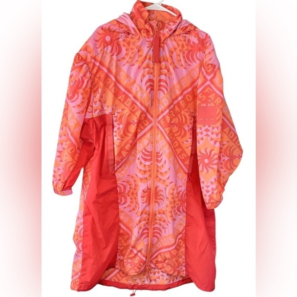 FARM RIO ADIDAS LONG JACKET WINBREAKER
TROPICAL COAT PINK RED TOMATO SOCCER MED - Picture 8 of 12